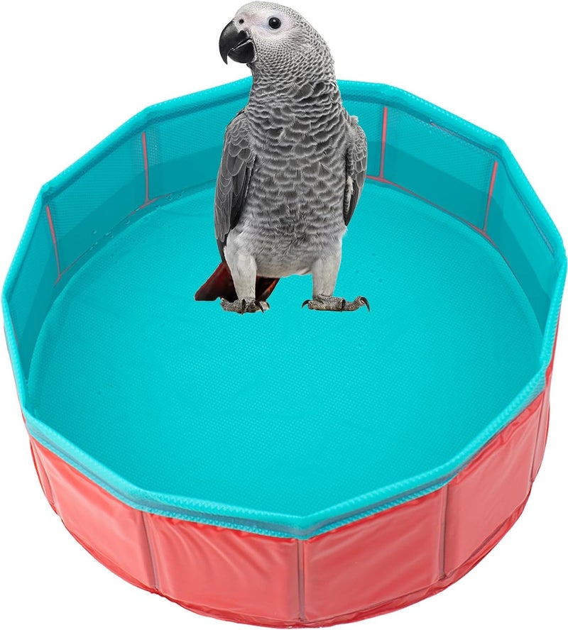 FlidRunest Conure Bathtub for Outdoor, Portable Parrot Bath Tub for Traver, Easy to Store and Carrier, Bird Pool Bathing Tub for Small to Large Birds African Grey Conure Lovebird Parakeet - Image 2
